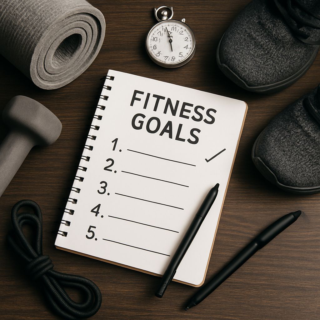 Notities en een trainingsdagboek voor het plannen van bewegingssessies